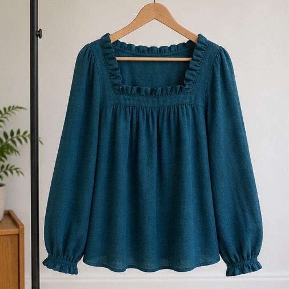 Teal Wrap Blouse